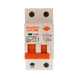 Magnetotermico Differenziale MeanWell Tipo AC Curva C 1P+N 2M 6kA C25A 230V