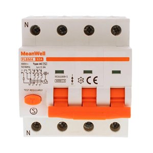 Magnetotermico Differenziale per Quadri Elettrici con Guida DIN, Tipo AC, Curva C, 3 Poli+Neutro 4 Moduli 6kA 300mA C32A 400V IP