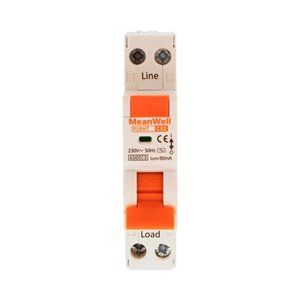 Magnetotermico Differenziale MeanWell Tipo AC Curva C 1 Polo+Neutro 1M 6kA 30mA C32A 230V IP20 IEC61009