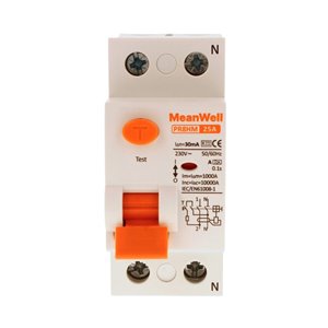 Differenziale Puro MeanWell Tipo A 1P+N 2M 10kA 30mA 25A AC 230V