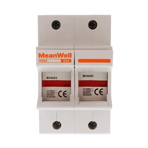 Portafusibile MeanWell AC 2P 2M D14X51mm 63A AC 500V IP20 IEC60269