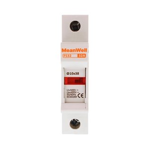 Portafusibile MeanWell AC 1 Polo 1M D10X38mm 32A AC 500V IP20 IEC60269