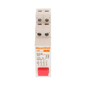 Pulsante con Spia Luce LED MeanWell Rosso 1M 4NO 16A AC 230V IP20 IEC60947