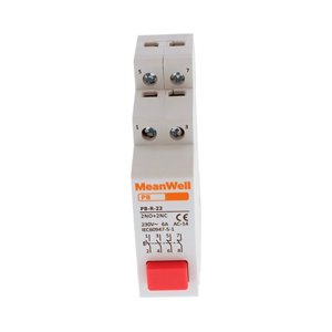 Pulsante con Spia Luce LED MeanWell Rosso 1M 2NO+2NC 16A AC 230V IP20 IEC60947