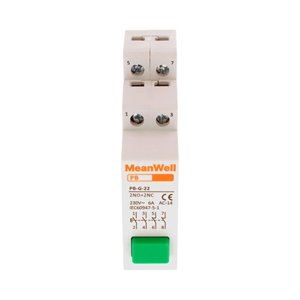 Pulsante con Spia Luce LED MeanWell Verde 1M 2NO+2NC 16A AC 230V IP20 IEC60947