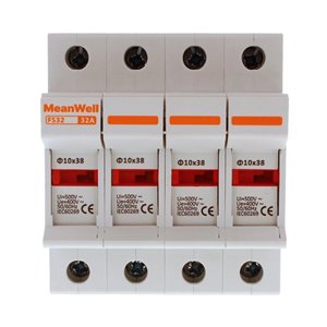 Portafusibile MeanWell AC 4P 4M D10X38mm 32A AC 500V IP20 IEC60269
