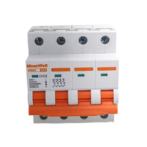 Interruttore Magnetotermico MeanWell Curva D 4P 4M 10kA D20A AC 400V IP20 IEC60898-1
