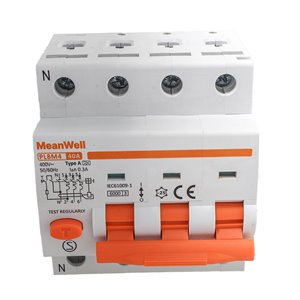 Interruttore Magnetotermico Differenziale Tipo A Curva C 3P+N 4M 6kA 300mA C40A AC 400V IP20 IEC61009-1