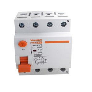 Differenziale Puro MeanWell Tipo A 3P+N 4M 10kA 30mA 40A AC 400V