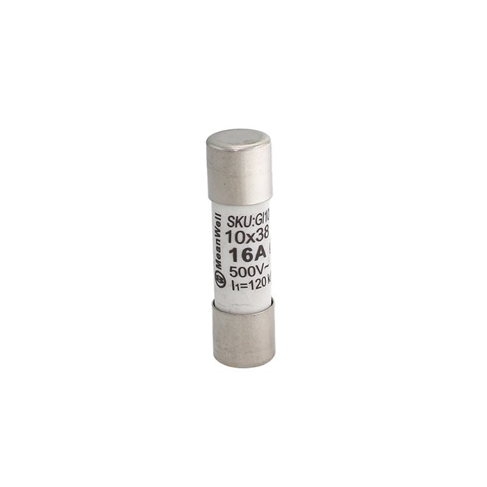 Fusibili AC MeanWell 500V D10X38mm 16A IP20 Certificati IEC60269 (10pz)