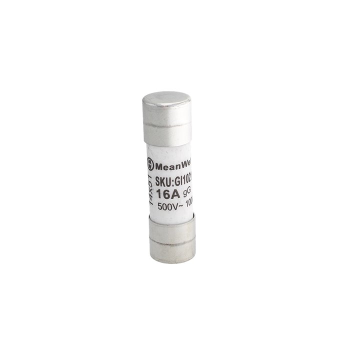 Fusibili AC MeanWell 500V D14X51mm 16A IP20 Certificati IEC60269 (10pz)