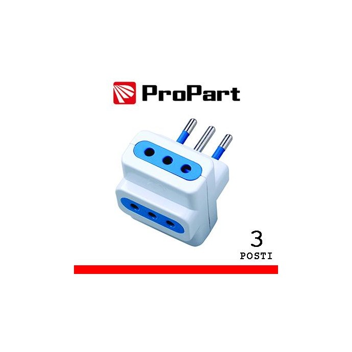 Adattatore 3pos 10A spina10A polybag Adattatore 3pos 10A spina10A polybag