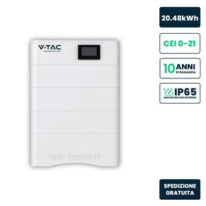 Kit 4 Moduli di Accumulo Impilabili Alta Tensione 20.48kWh LiFePO4 100Ah 204.8V con Base e Box di Controllo BMS Inclusi, CEI 0-2