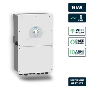 Inverter Fotovoltaico Deye Monofase Ibrido On-Grid/Off-Grid 16kW, Triplo MPPT, Senza CEI 0-21, Schermo LCD Touch, WiFi e TA Incl