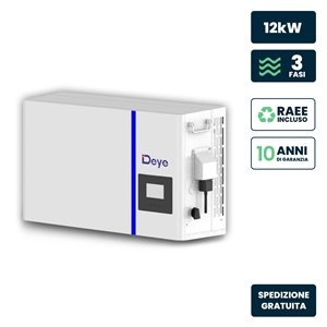 Inverter Fotovoltaico Deye Trifase Ibrido per Kit All-In-One Bassa Tensione LV 12kW On Grid/Off Grid CEI 0-21 Garanzia 10 Anni I