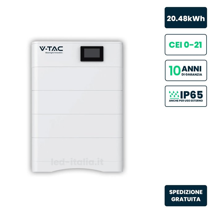 Kit 4 Moduli di Accumulo Impilabili Alta Tensione 20.48kWh LiFePO4 100Ah 204.8V con Base e Box di Controllo BMS Inclusi, CEI 0-2 Kit 4 Moduli di Accumulo Impilabili Alta Tensione 20.48kWh LiFePO4 100Ah 204.8V con Base e Box di Controllo BMS Inclusi, CEI 0-2