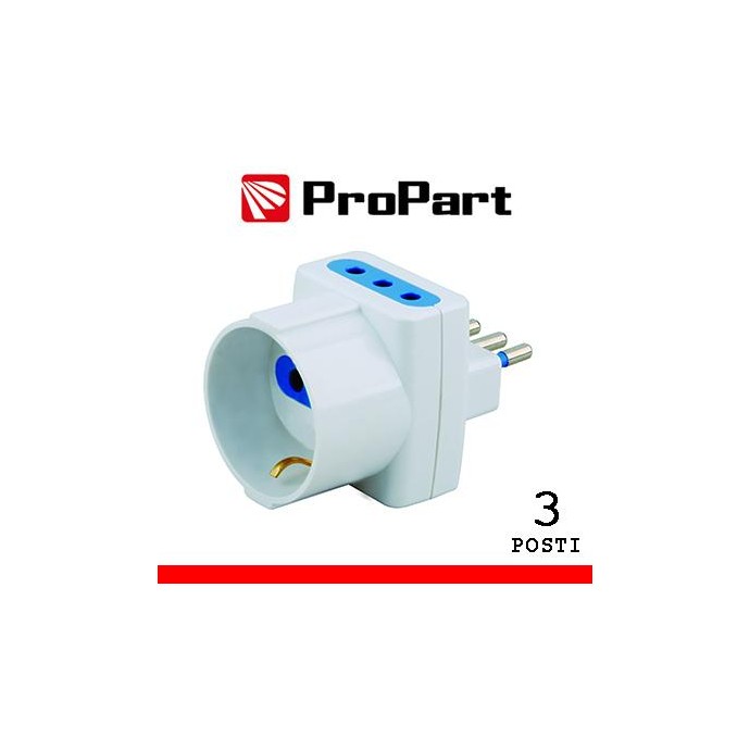 Adattatore 3pos 10A/schuko spina10A polybag Adattatore 3pos 10A/schuko spina10A polybag
