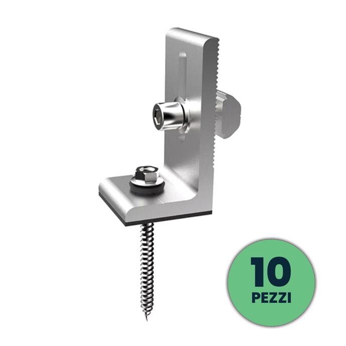 Piedi a L per Fissaggio di Pannelli Solari Fotovoltaici (10 Pezzi) Piedi a L per Fissaggio di Pannelli Solari Fotovoltaici (10 Pezzi)