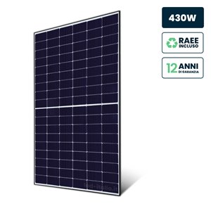 Pannello Solare Fotovoltaico Modulo 430W TIER-1 Monocristallino TOPCon Black Frame IP67/IP68 1722x1134x30mm