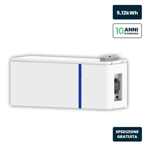 Batteria di Accumulo Impilabile Deye Bassa Tensione LV 5.12kWh LiFePO4 per Kit All-In-One (SKU 12190) CEI 0-21 51.2V 100Ah Garan