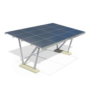 Struttura in Alluminio per Carport Fotovoltaico, 1-2 Posti Auto, fino a 15 Pannelli Solari