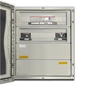 Quadro AC Trifase 50kW 100A 400V 4x24 Moduli Differenziale Tarabile + SPI CEI 0-21 ABB / DEHN IP65