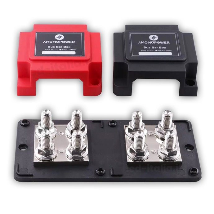 Busbar collegamento in Parallelo di Batterie Bassa Tensione 4xM10 48V 400A Busbar collegamento in Parallelo di Batterie Bassa Tensione 4xM10 48V 400A