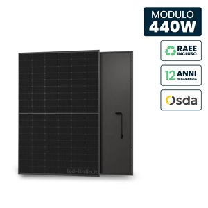 Pannello Solare Fotovoltaico Modulo 440W OSDA Solar TIER-1 Monocristallino N-Type TOPCon Full Black IP67/IP68 1722x1134x30mm