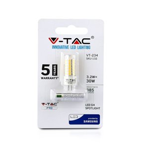 LED Spotlight Samsung Chip - G4 3.2W Plastic 3000K