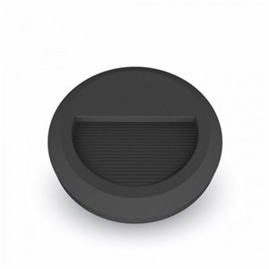 2W LED Step Light Black Body Round IP65 4000K