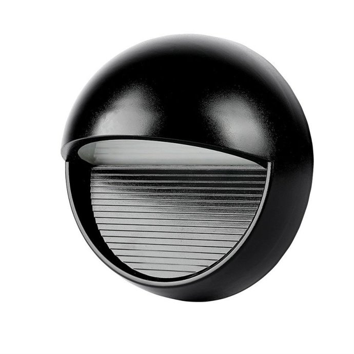 3W LED Step Light Black Body Round IP65 4000K 3W LED Step Light Black Body Round IP65 4000K