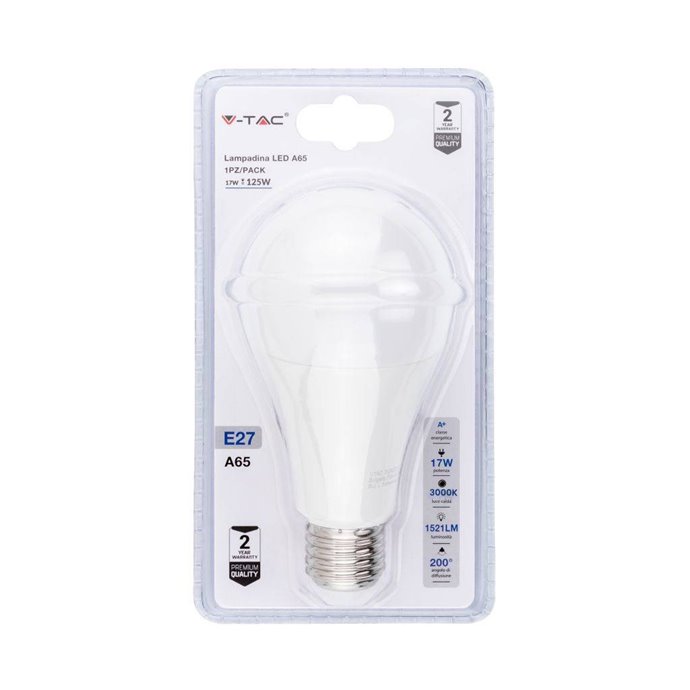 Lampadina LED E27 17W A65 3000K (Blister 1 Pezzo) Lampadina LED E27 17W A65 3000K (Blister 1 Pezzo)