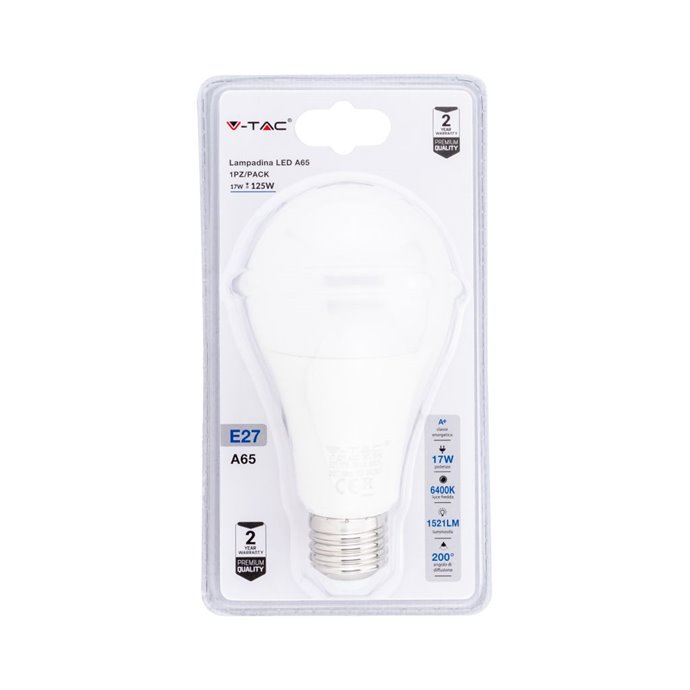 Lampadina LED E27 17W A65 6400K (Blister 1 Pezzo) Lampadina LED E27 17W A65 6400K (Blister 1 Pezzo)