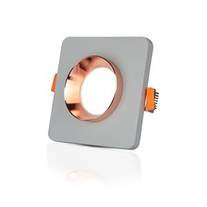 GU10 Fitting Gypsum Metal Grey Recessed Light Matt Rose Gold Square