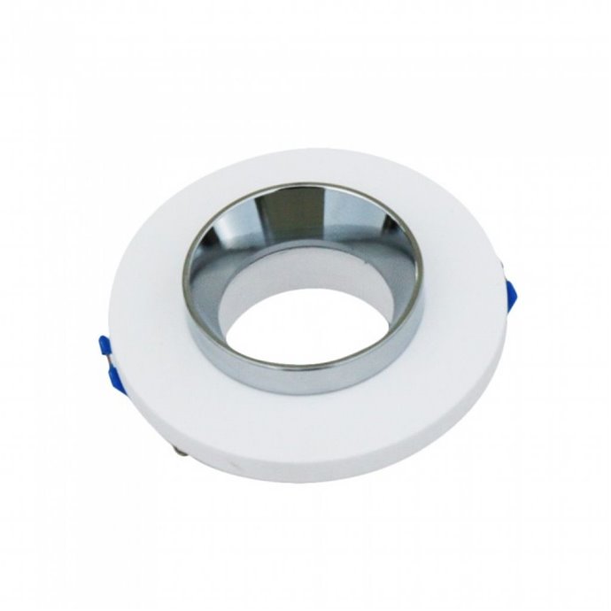GU10 Fitting Gypsum Metal Recessed Light with Chrome Bottom Round GU10 Fitting Gypsum Metal Recessed Light with Chrome Bottom Round