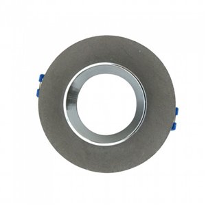 GU10 Fitting Gypsum Metal Grey Recessed Light with Chrome Round