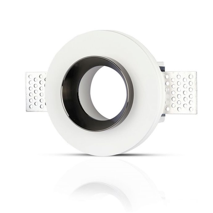 GU10 Fitting Gypsum White Recessed Light with Black Metal Round GU10 Fitting Gypsum White Recessed Light with Black Metal Round