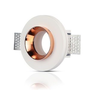 GU10 Fitting Gypsum White Recessed Light with Rose Gold Metal Round