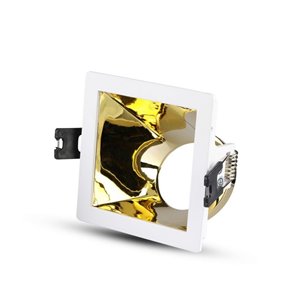 GU10 Fitting White+Gold Square VT-875