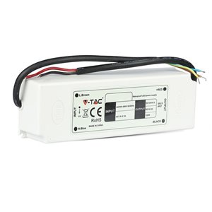 Plastic Power Supply 60W 12V 5A with 1 Output and Soldering Cables White Color 166x43x33mm IP67 (5 Year Warranty)