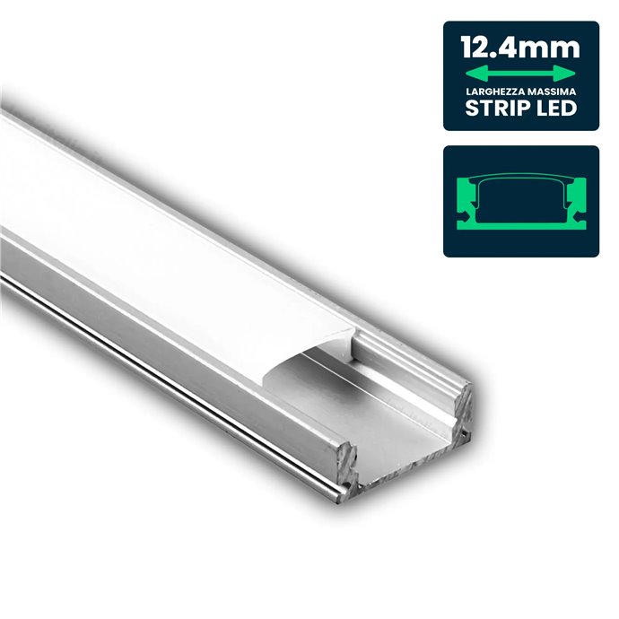 LED Strip Mounting Kit with Diffuser Aluminum 2000* 17.4*7mm Milky LED Strip Mounting Kit with Diffuser Aluminum 2000* 17.4*7mm Milky