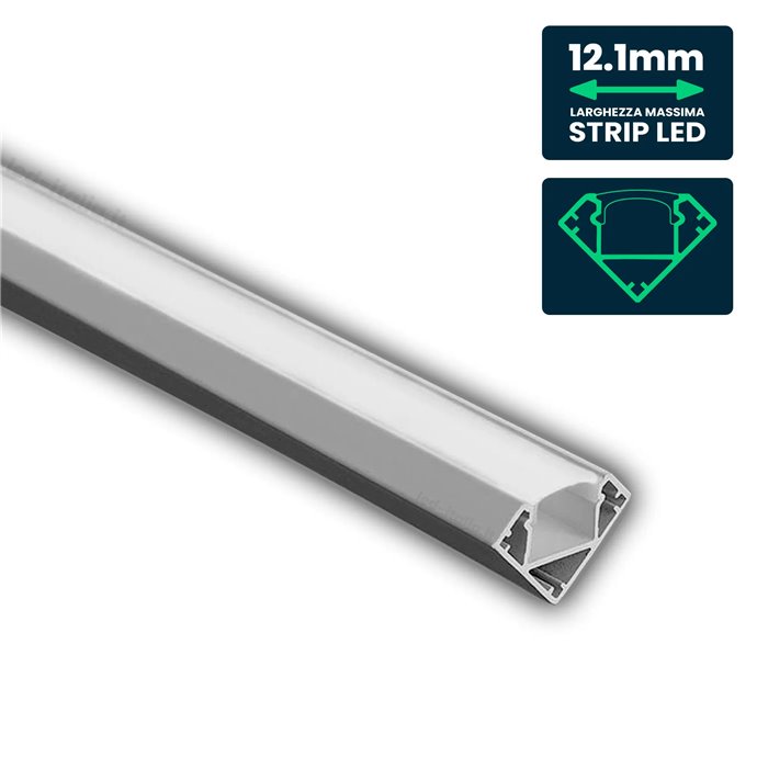 LED Strip Mounting Kit with Diffuser Aluminum 2000* 19*19mm Milky LED Strip Mounting Kit with Diffuser Aluminum 2000* 19*19mm Milky