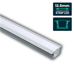 LED Strip Mounting Kit with Diffuser Aluminum2000* 24.5*12.2mm Milky