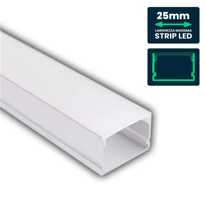 LED Strip Mounting Kit with Diffuser Aluminum 2000*30*20mm Milky LED Strip Mounting Kit with Diffuser Aluminum 2000*30*20mm Milky