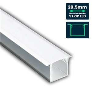 LED Strip Mounting Kit with Diffuser Aluminum 2000*30*20mm Milky
