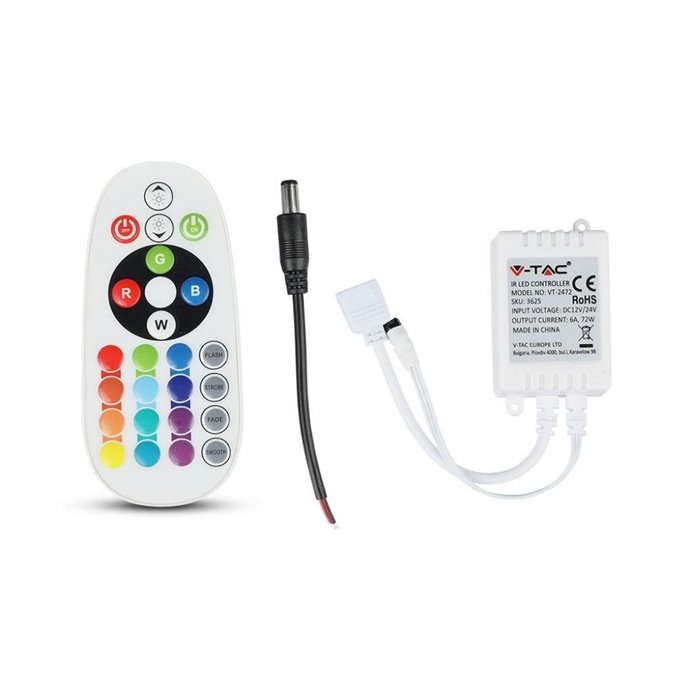 Infrared Controller with Remote Control 24 Buttons Round (RGB Strip LED) Infrared Controller with Remote Control 24 Buttons Round (RGB Strip LED)
