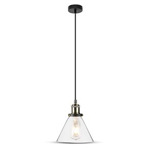 Vintage Glass Pendant Light Transparent D:180mm