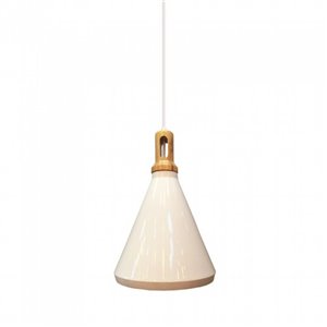 Modern Pendant Light Wooden Top Iron White Color D:250mm