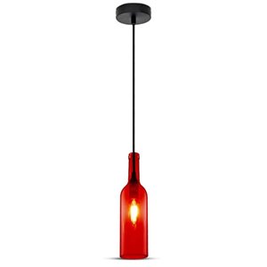 Bottle Pendant Light Red