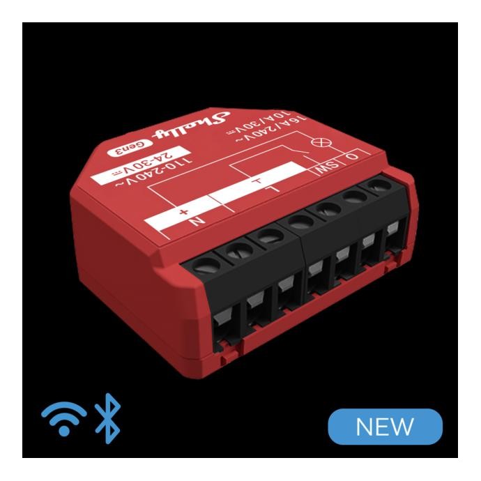 Shelly 1PM Gen 3 - Smart Relay 16A AC/DC WiFi/BT PM Shelly 1PM Gen 3 - Smart Relay 16A AC/DC WiFi/BT PM